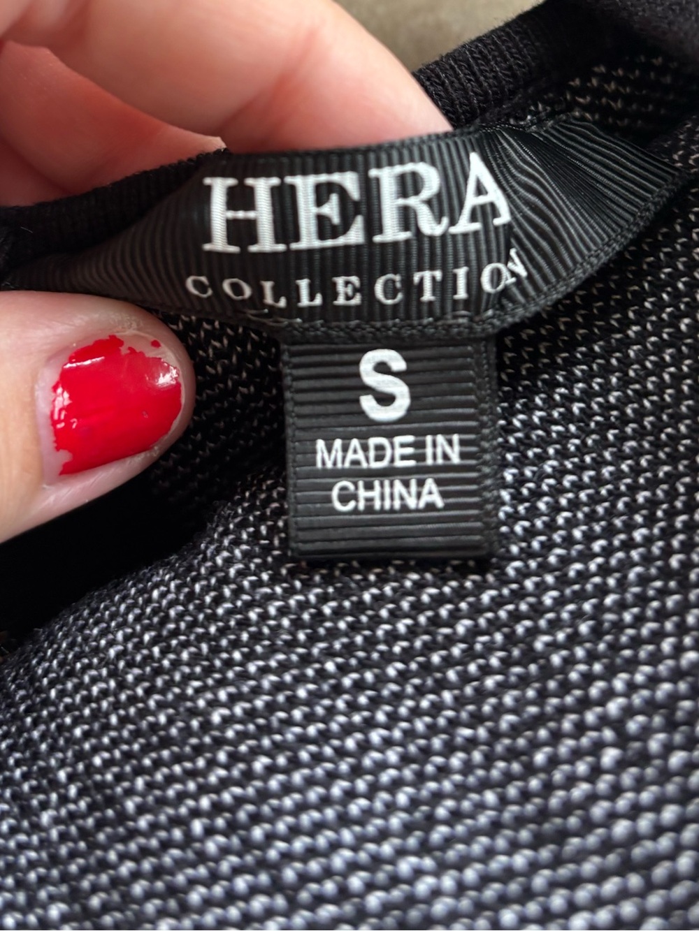 Hera Collection Black Dress with Silver Hand Embellishments and Red Accents - Picture 3 of 3